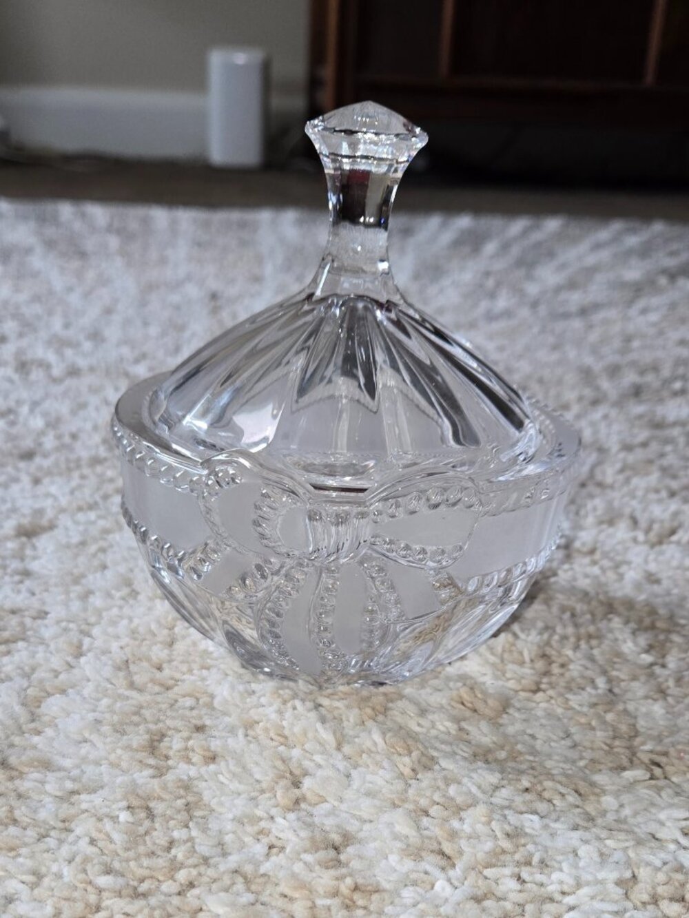 Evita Crystal Candy Dish Vintage 24% Lead Crystal